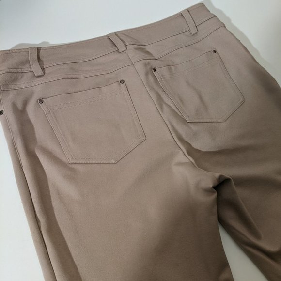 Trisisto Melanie Lyne Cream/Beige Stretch Straight Leg Full Length Pants Size 14 - Picture 7 of 13